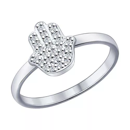 Кольцо из серебра с фианитами