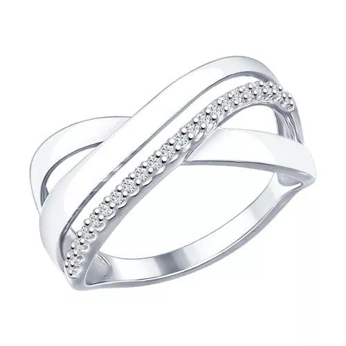 Кольцо из серебра с фианитами