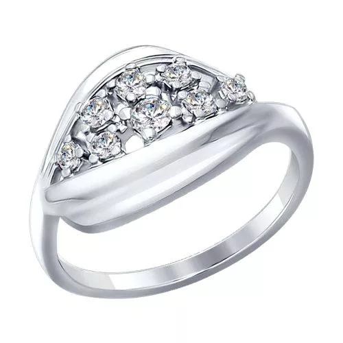 Кольцо из серебра с фианитами