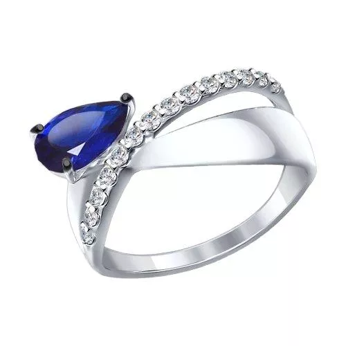 Кольцо из серебра с фианитами