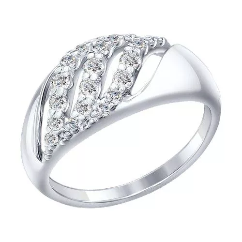 Кольцо из серебра с фианитами