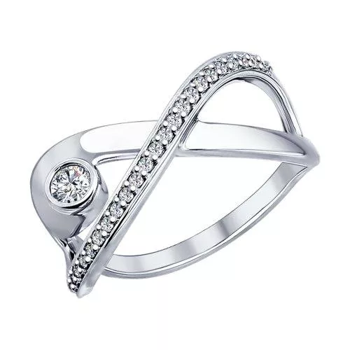 Кольцо из серебра с фианитами