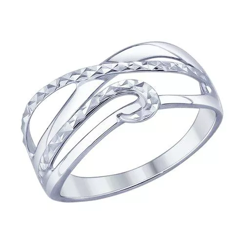 Кольцо из серебра с алмазной гранью