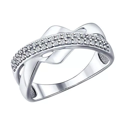 Кольцо из серебра с фианитами