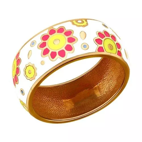 Кольцо из золочёного серебра с эмалью