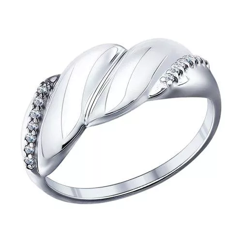 Кольцо из серебра с фианитами