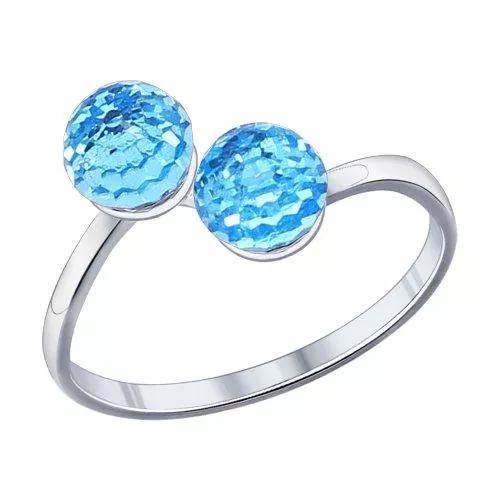 Кольцо из серебра с кристаллами swarovski