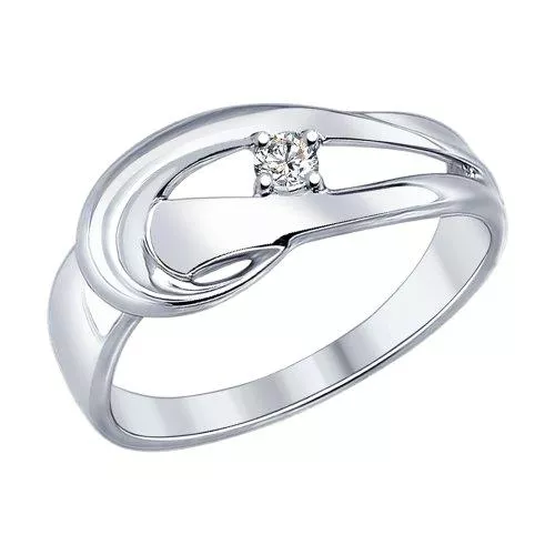 Кольцо из серебра с фианитом