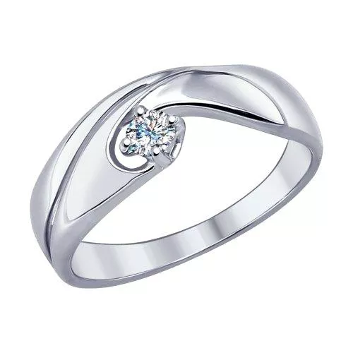 Кольцо из серебра с swarovski zirconia