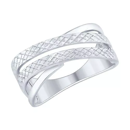 Кольцо из серебра с алмазной гранью