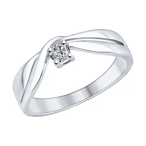 Кольцо из серебра с swarovski zirconia