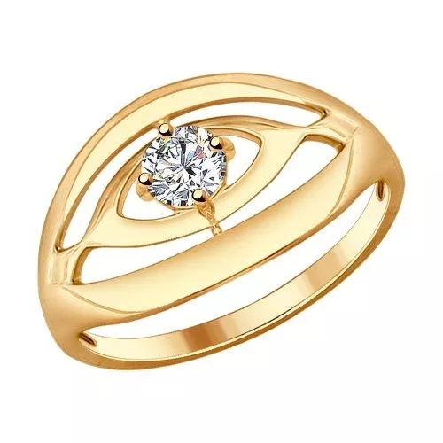 Кольцо из серебра с фианитом