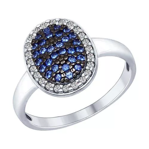 Кольцо из серебра с фианитами