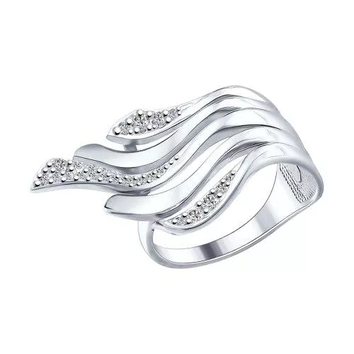 Кольцо из серебра с фианитами