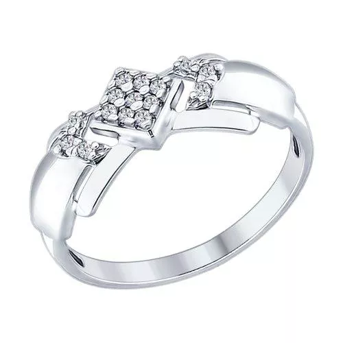 Кольцо из серебра с фианитами