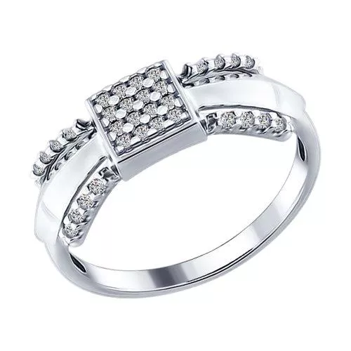 Кольцо из серебра с фианитами