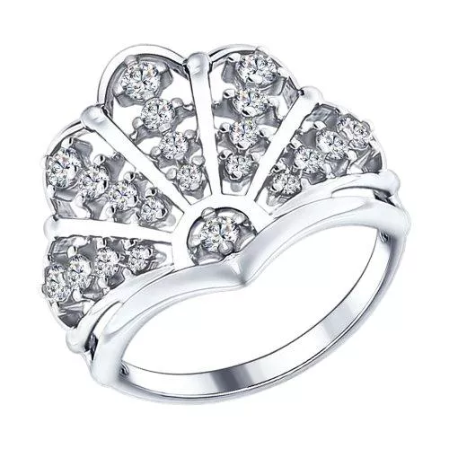 Кольцо из серебра с фианитами