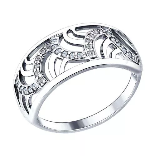 Кольцо из серебра с фианитами