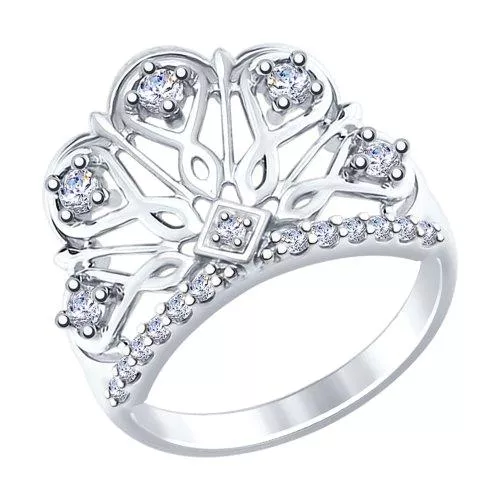 Кольцо из серебра с фианитами