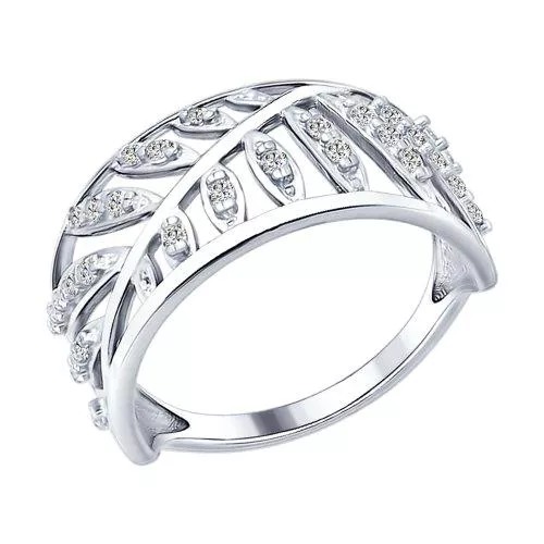 Кольцо из серебра с фианитами