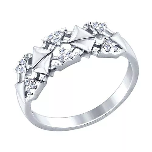 Кольцо из серебра с фианитами