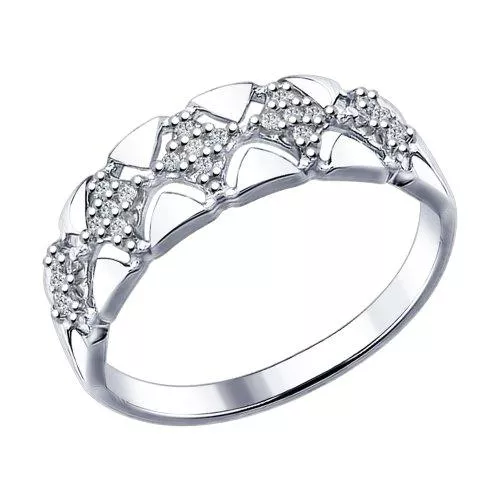 Кольцо из серебра с фианитами