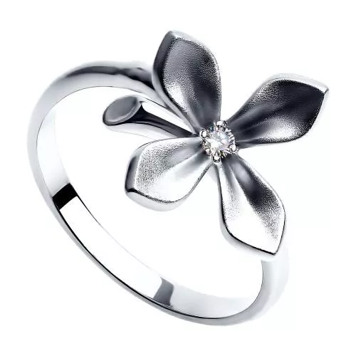 Кольцо из серебра с фианитом