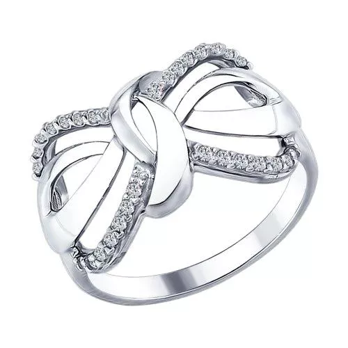 Кольцо из серебра с фианитами