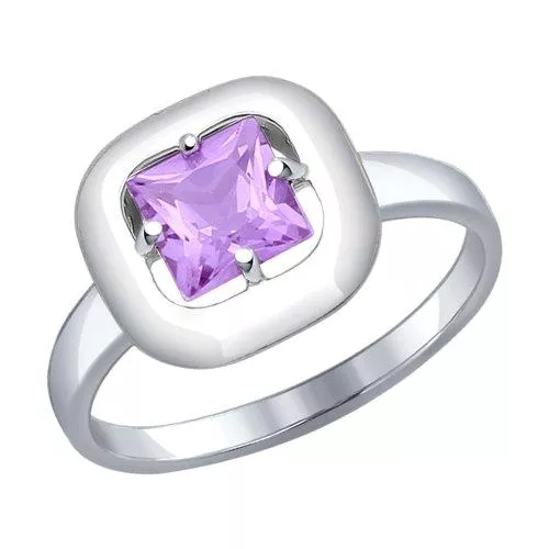 Кольцо из серебра с аметистом