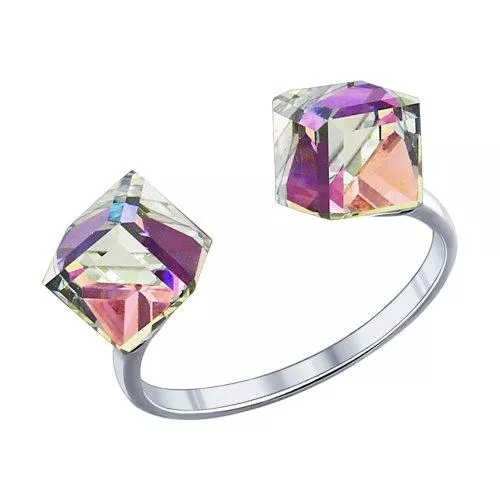 Кольцо из серебра с кристаллами swarovski