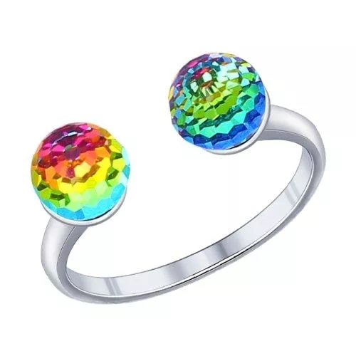 Кольцо из серебра с кристаллами swarovski