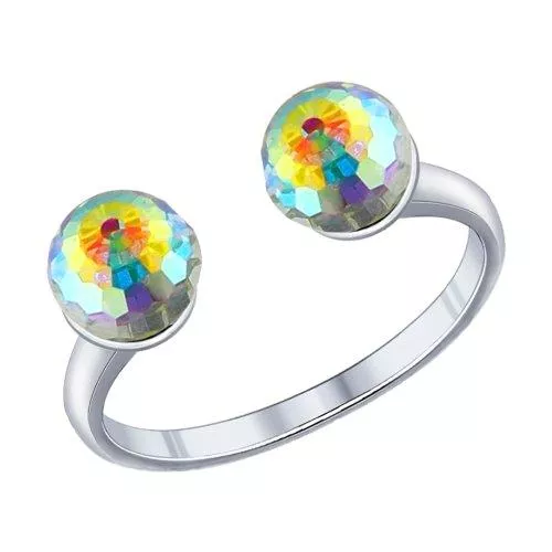 Кольцо из серебра с кристаллами swarovski