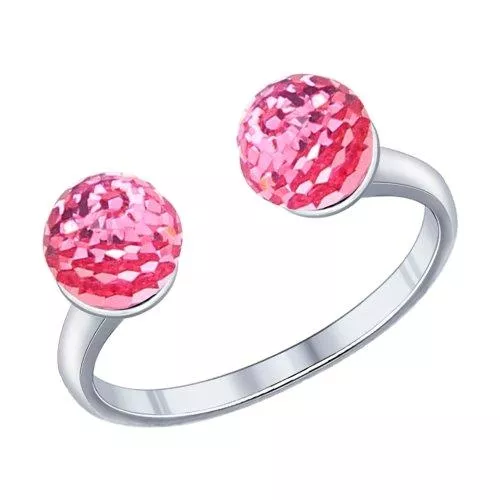 Кольцо из серебра с кристаллами swarovski