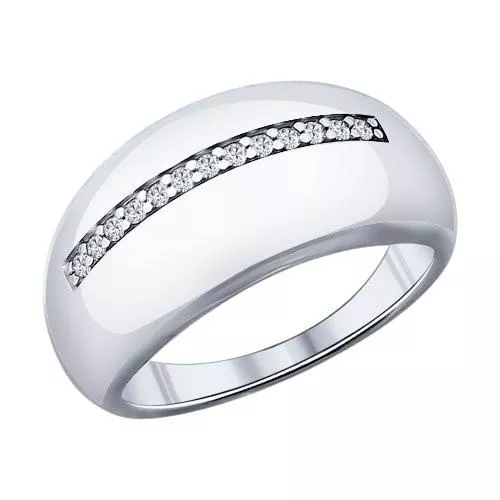 Кольцо из серебра с фианитами