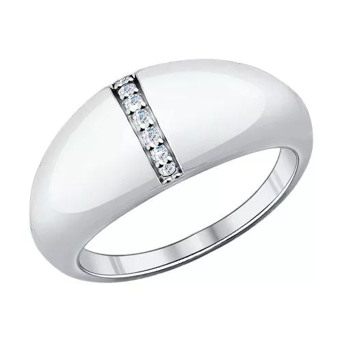 Кольцо из серебра с фианитами