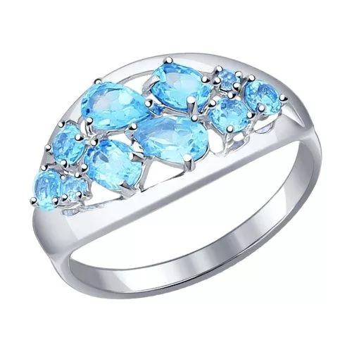 Кольцо из серебра с топазами