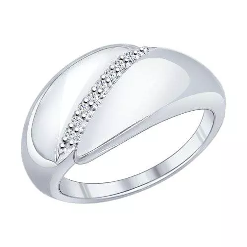 Кольцо из серебра с фианитами