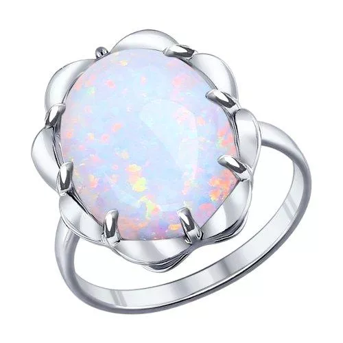 Кольцо из серебра с белым опалом