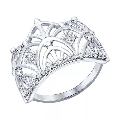 Кольцо из серебра с фианитами