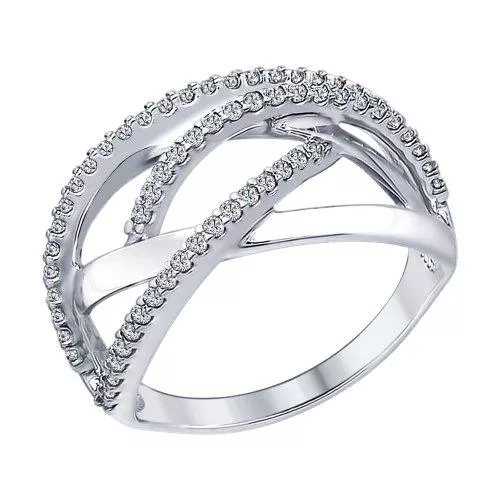 Кольцо из серебра с фианитами