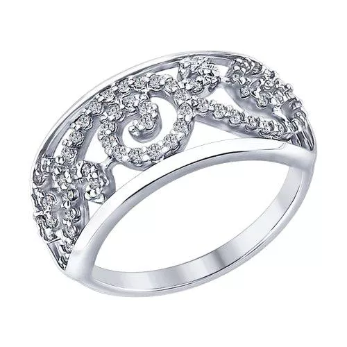 Кольцо из серебра с фианитами