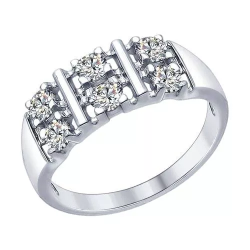 Кольцо из серебра с фианитами