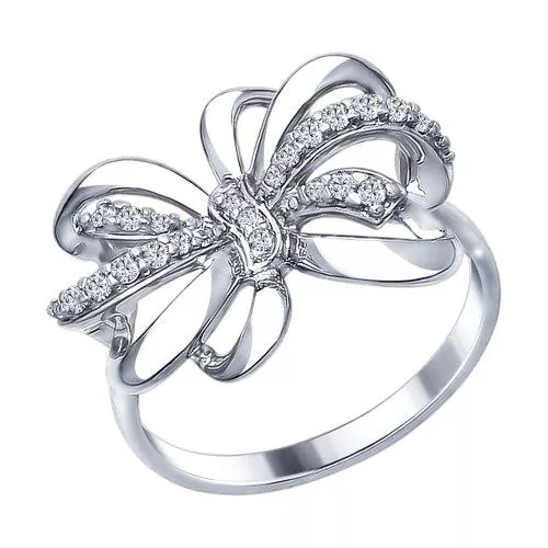 Кольцо из серебра с фианитами