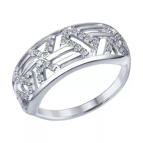 Кольцо из серебра с фианитами