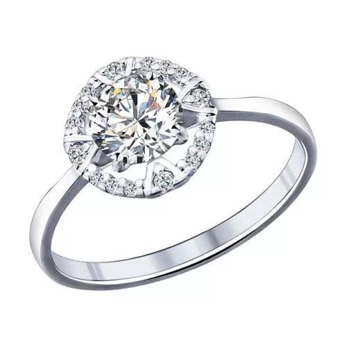 Кольцо из серебра с фианитами