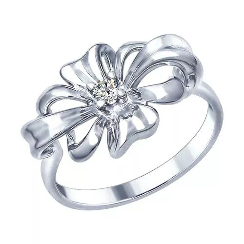 Кольцо из серебра с фианитом