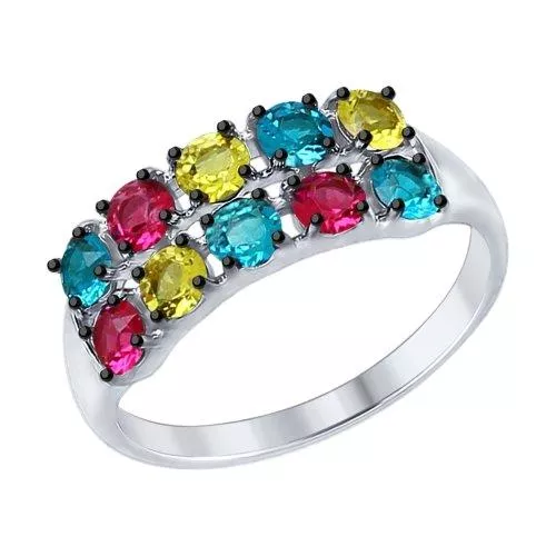 Кольцо из серебра с  кристаллами Swarovski