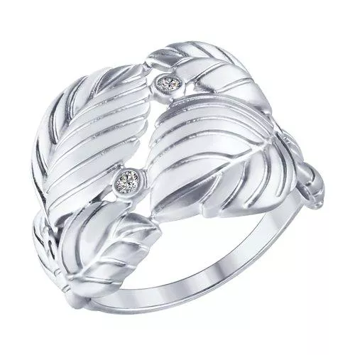 Кольцо из серебра с фианитами