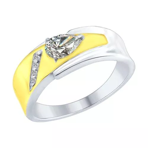 Кольцо из серебра с фианитами