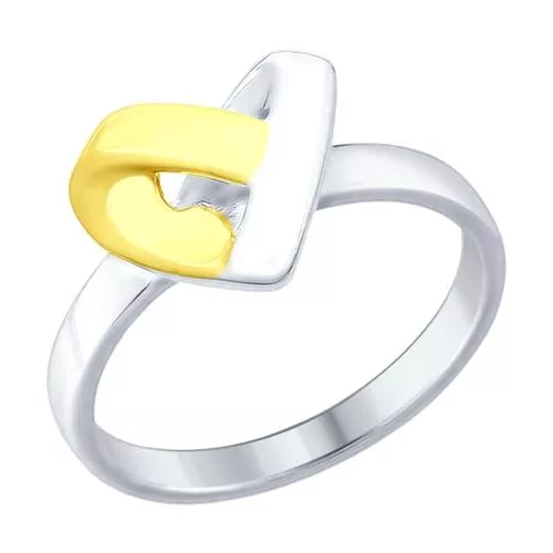 Кольцо из серебра с золочением